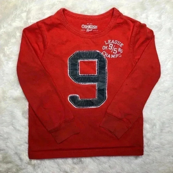 OshKosh Shirt Number 9 Orange  Size 4T - Picture 1 of 16